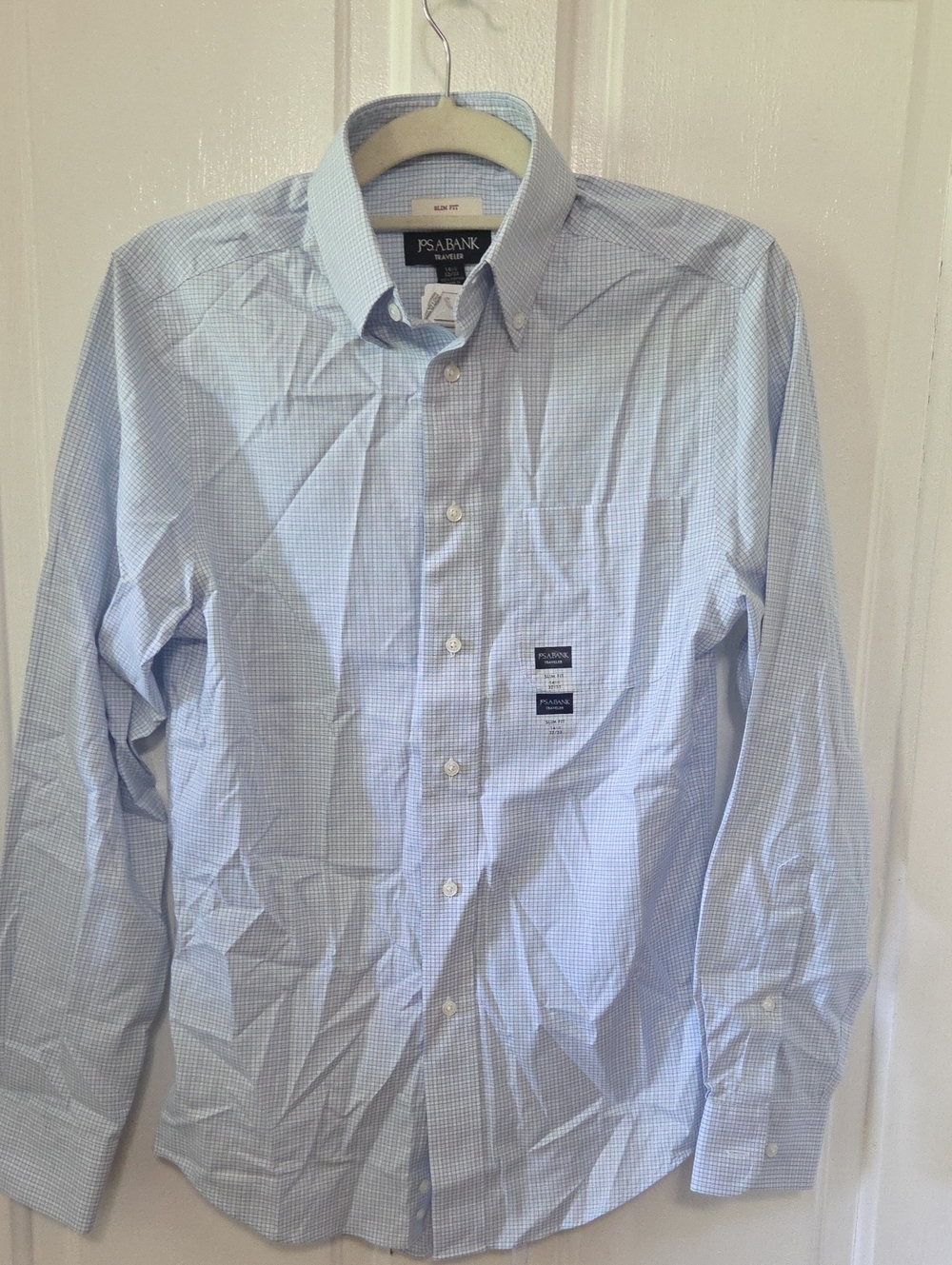 Jos. A. Bank Light Blue Micro-Check Button-Down Shirt